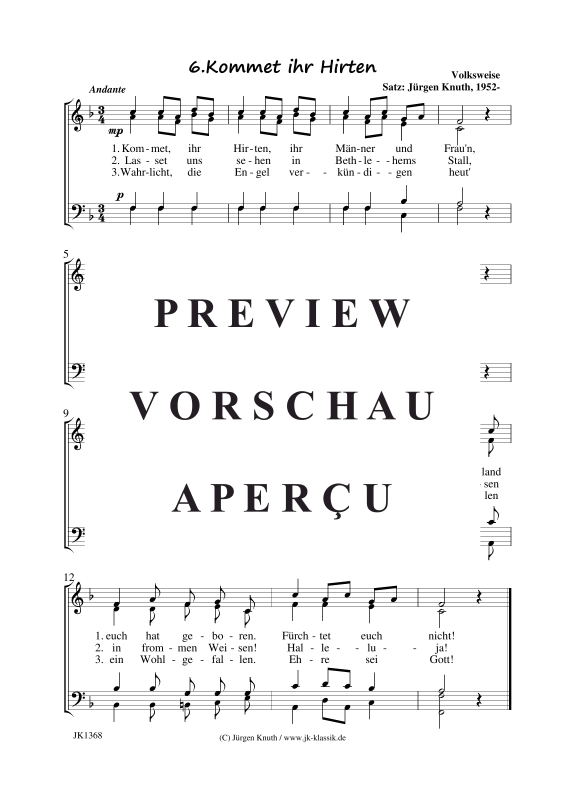 Product gallery: Page 7 of 7 Kommet ihr Hirten  (6 Varianten) , ,  (mixed choir)