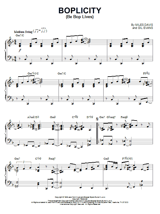Product gallery: Page 1 of 1 Boplicity (Be Bop Lives), Miles Davis