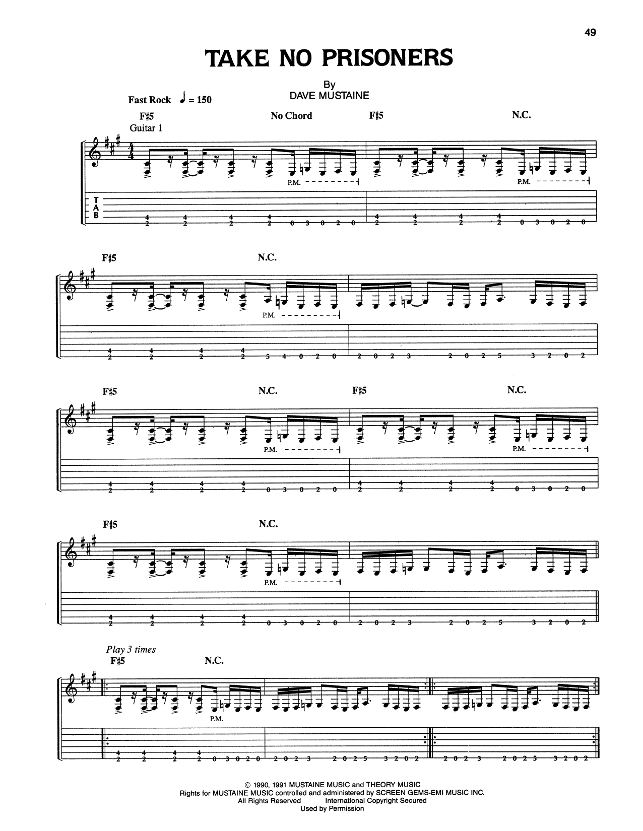 Produktgalerie: Seite 1 von 1 Take No Prisoners, Megadeth, Gitarre