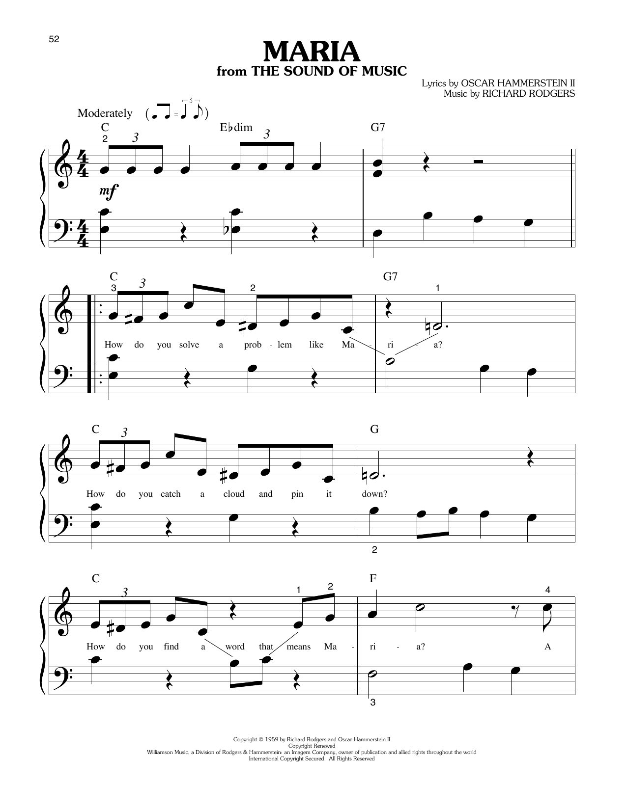Produktgalerie: Seite 1 von 1 Maria (from The Sound Of Music) (arr. Phillip Keveren), Rodgers & Hammerstein, Klavier