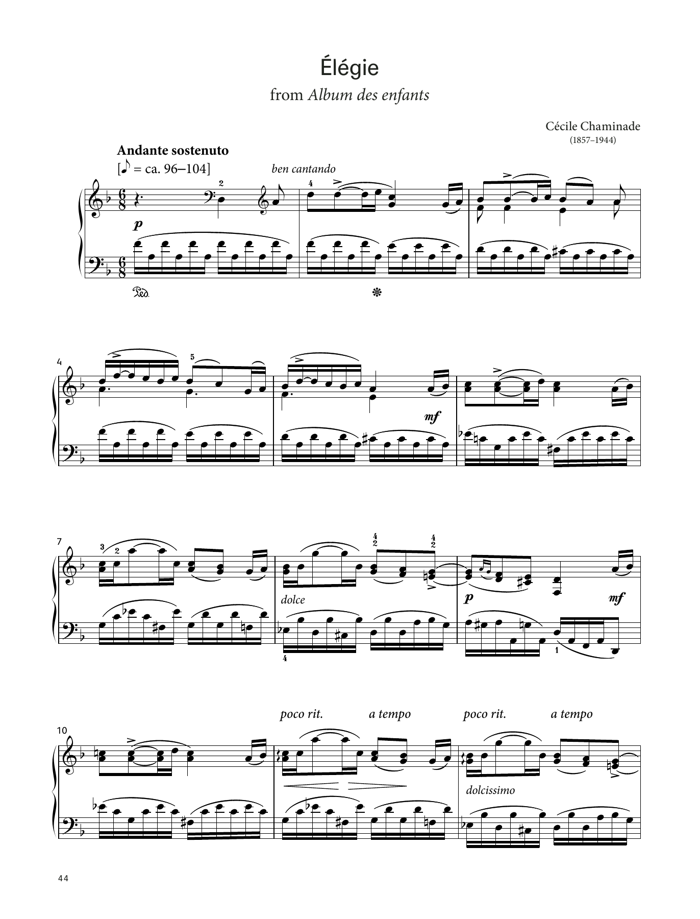 Product picture to: Élégie, Op. 126 No. 7 (LCME Piano 2018 Grade 6 List B)