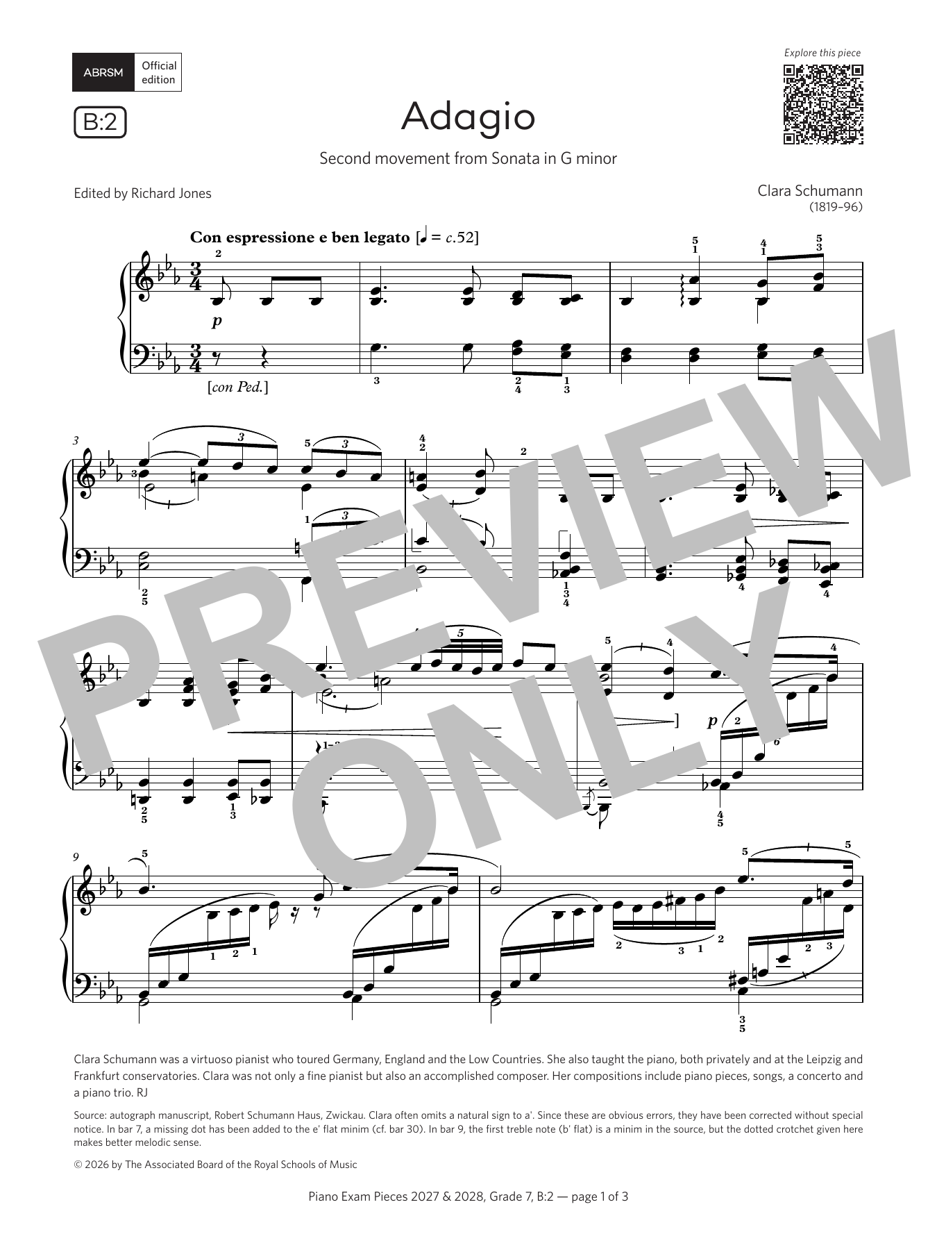Product picture to: Adagio (Grade 7, list B2, from the ABRSM Piano Syllabus 2027 & 2028)