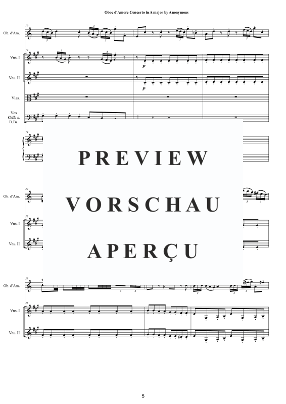 Product gallery: Page 6 of 11 Concerto in A-Dur, , Oboe D'Amore Solo, String Ensemble, and Harpsichord