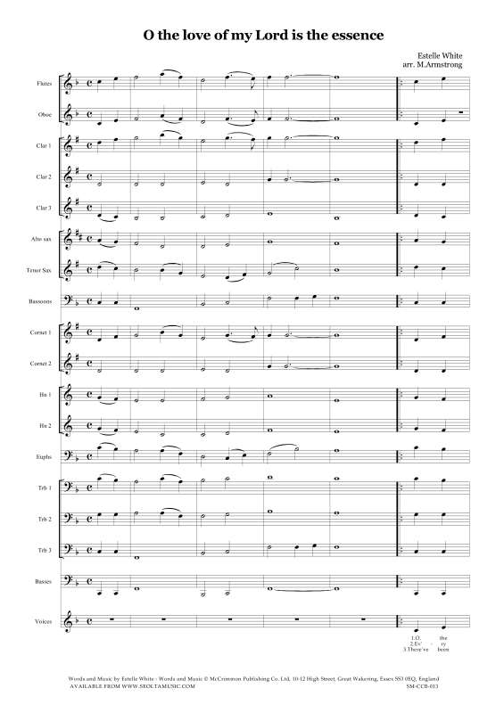 Produktgalerie: Seite 1 von 11 O the love of my Lord is the essence, , Chor einstimmig und Concert Band