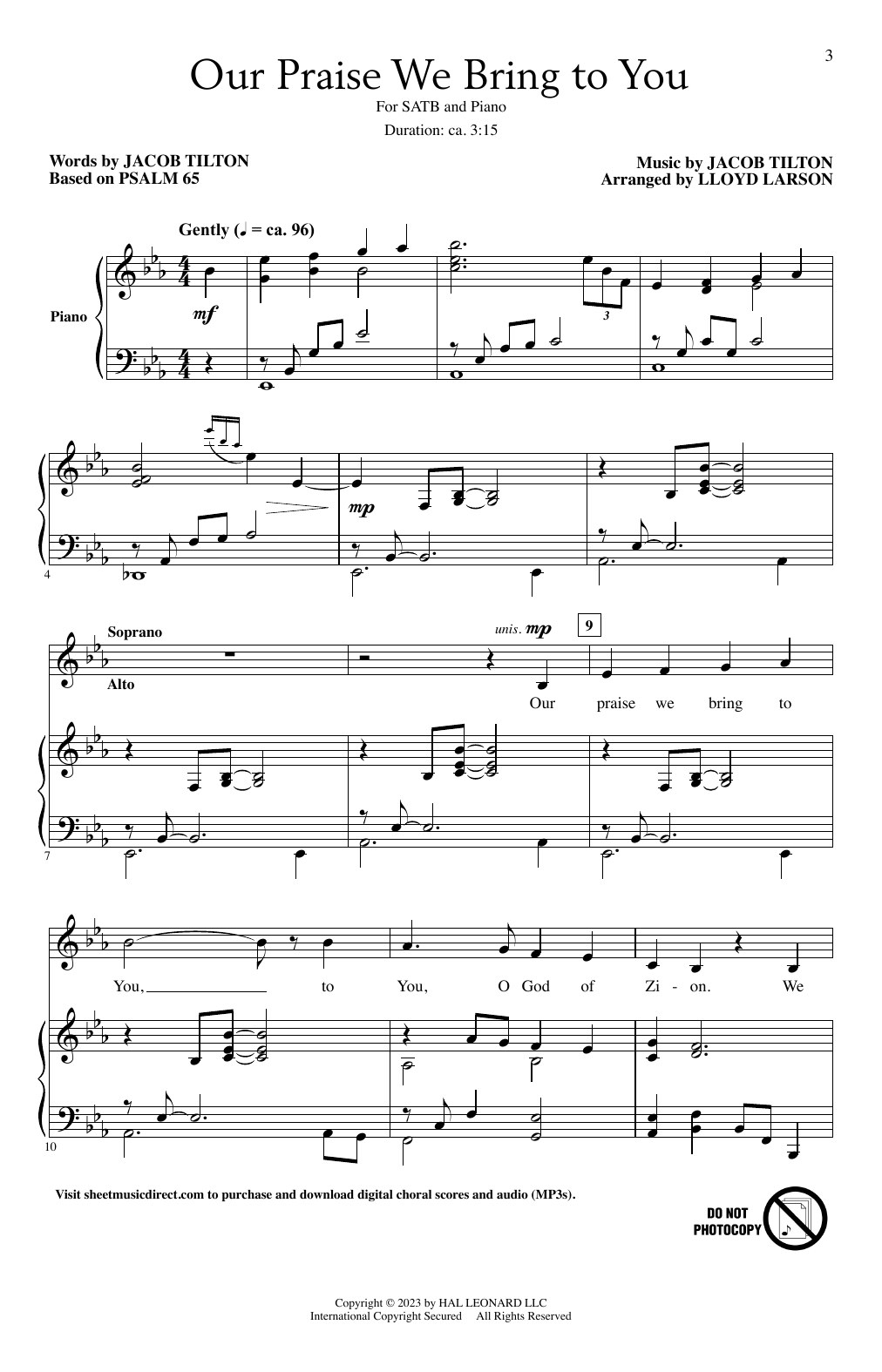 Produktbild zu: Our Praise We Bring To You (arr. Lloyd Larson)