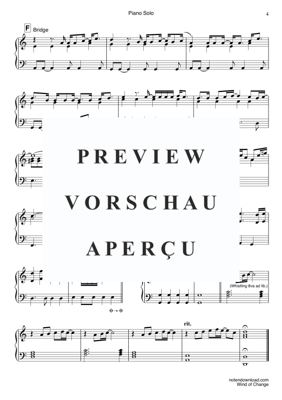 Produktgalerie: Seite 7 von 7 Wind of Change, Scorpions, Klavier Solo