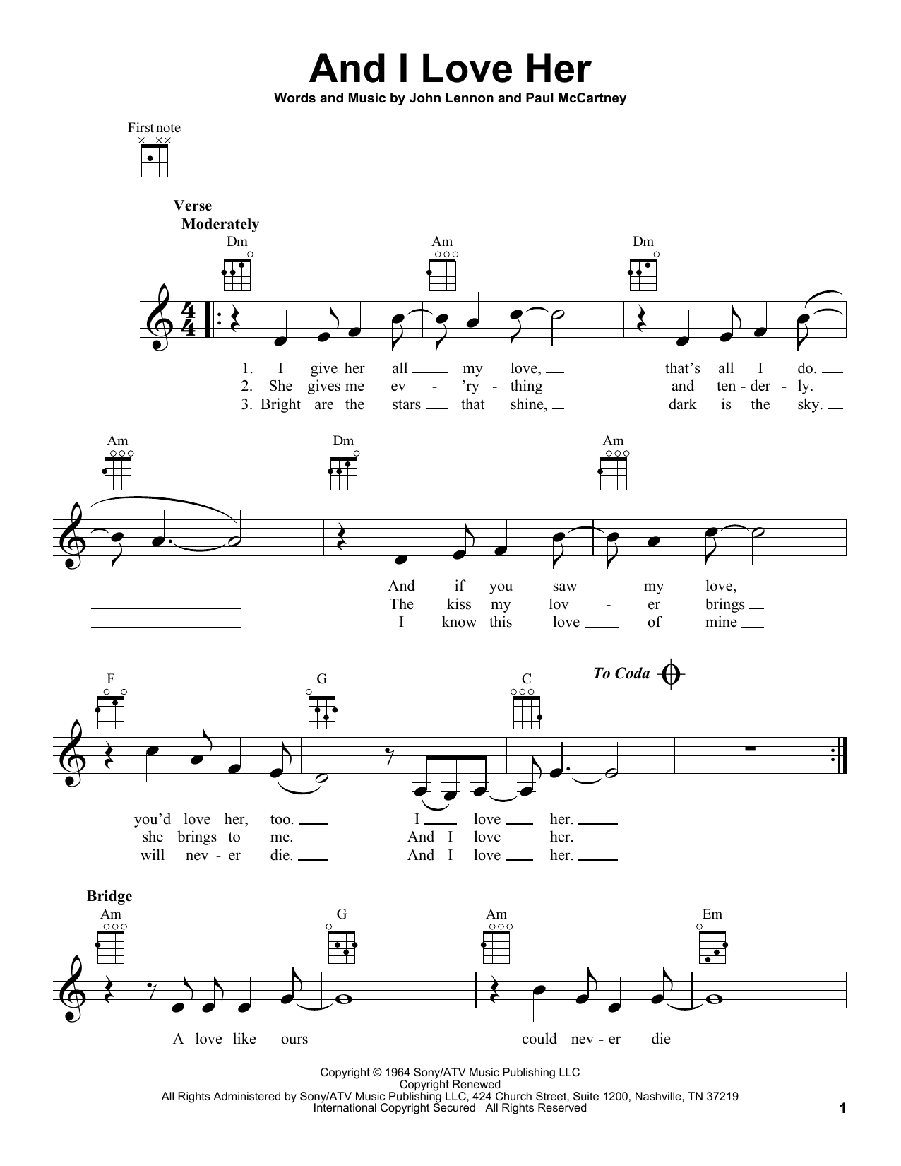 Product gallery: Page 1 of 1 And I Love Her, The Beatles