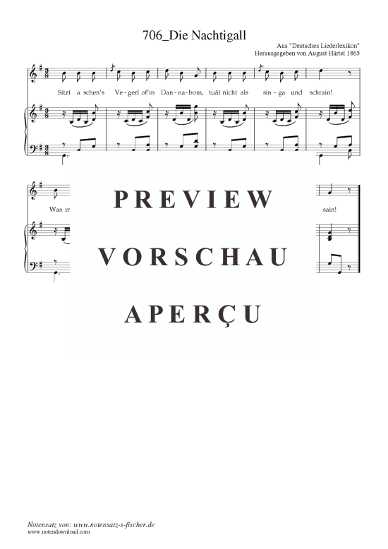 Product picture to: Die Nachtigall Aus "Deutsches Liederlexikon" A. Härtel (1865)