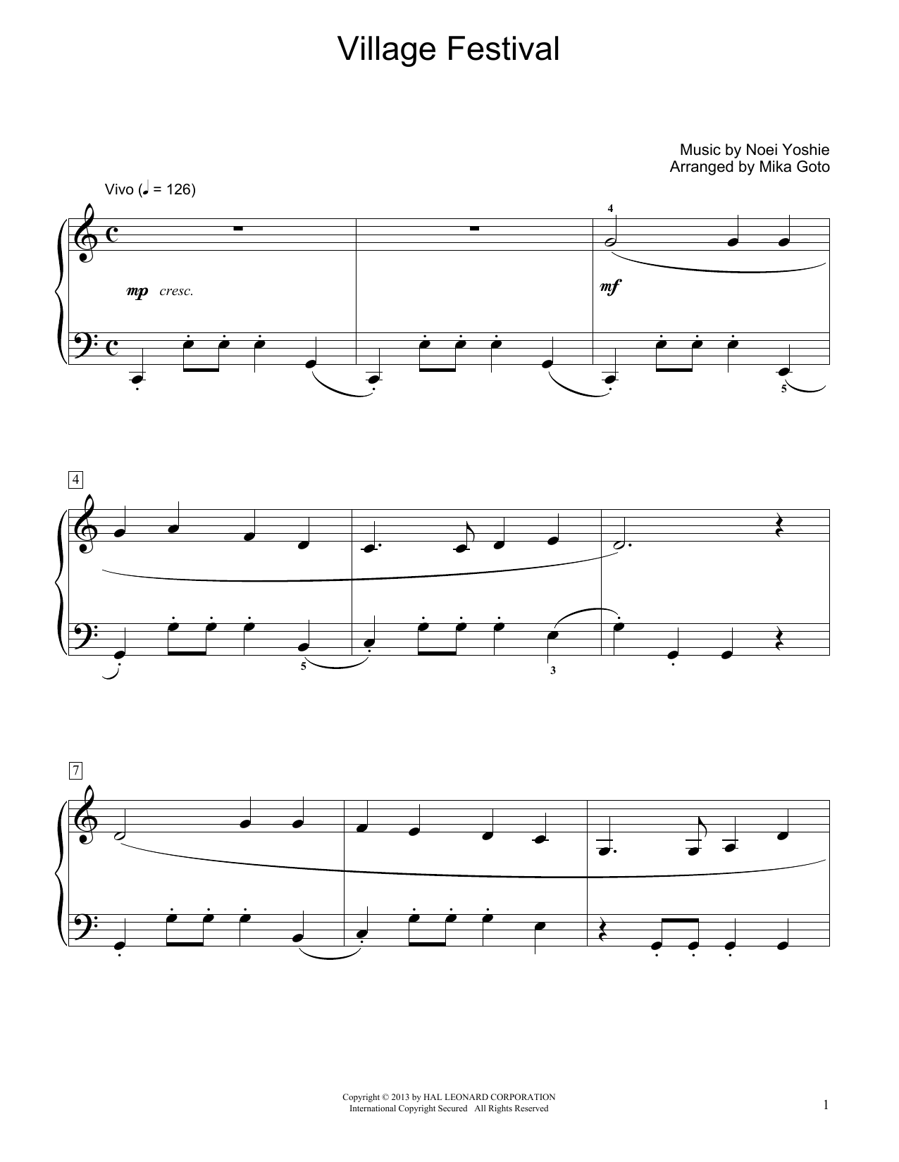 Produktbild zu: Village Festival (arr. Mika Goto)