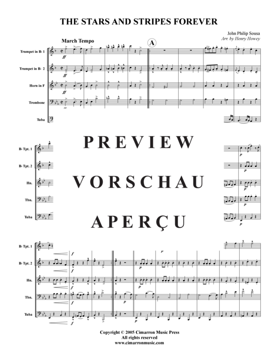 gallery: Stars & Stripes Forever , , (Blechbläserquintett, Horn in F+B)