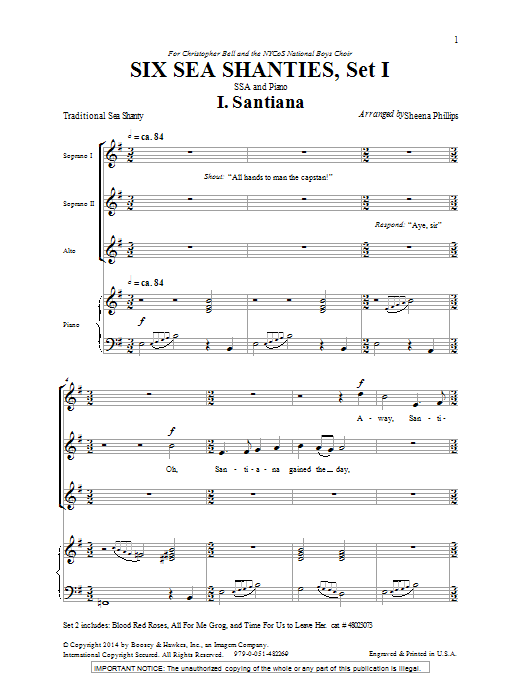 Product gallery: Page 1 of 1 Six Sea Shanties Vol. 1, Sheena Phillips