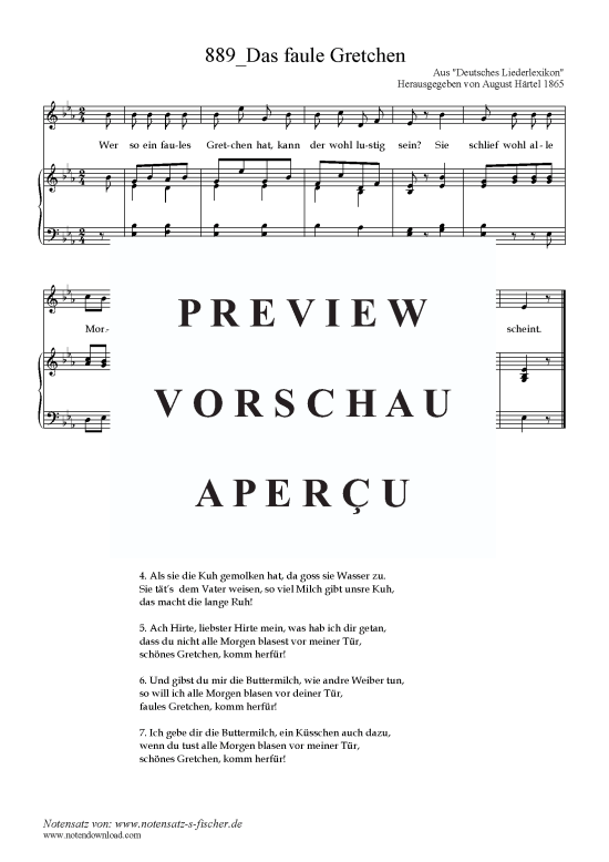 Product picture to: Das faule Gretchen Aus Deutsches Liederlexikon 1865