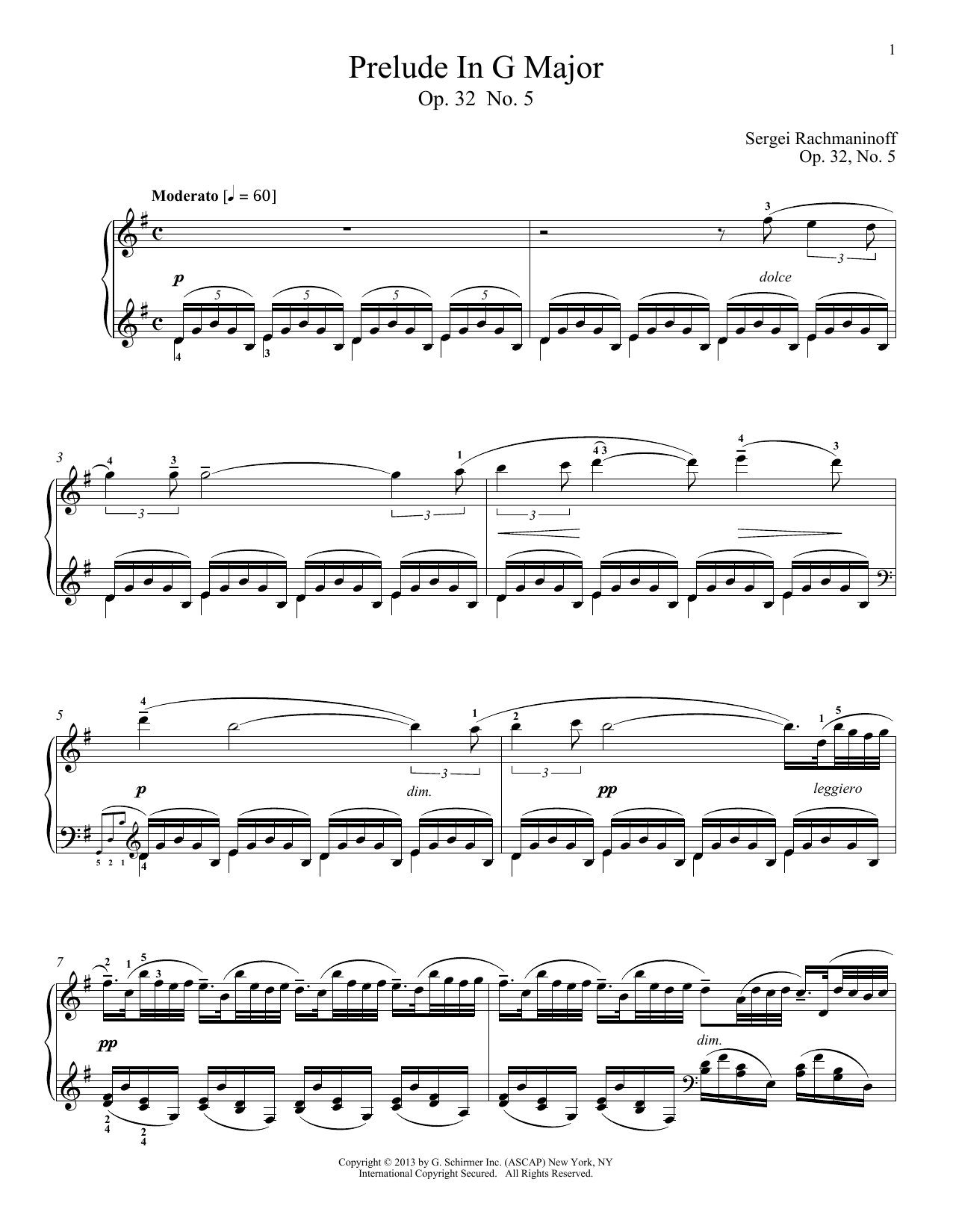Product picture to: Prelude In G Major, Op. 32, No. 5