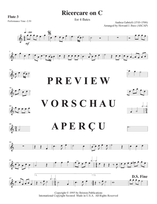 gallery: Ricercare on C , , (4 Flöten in C)