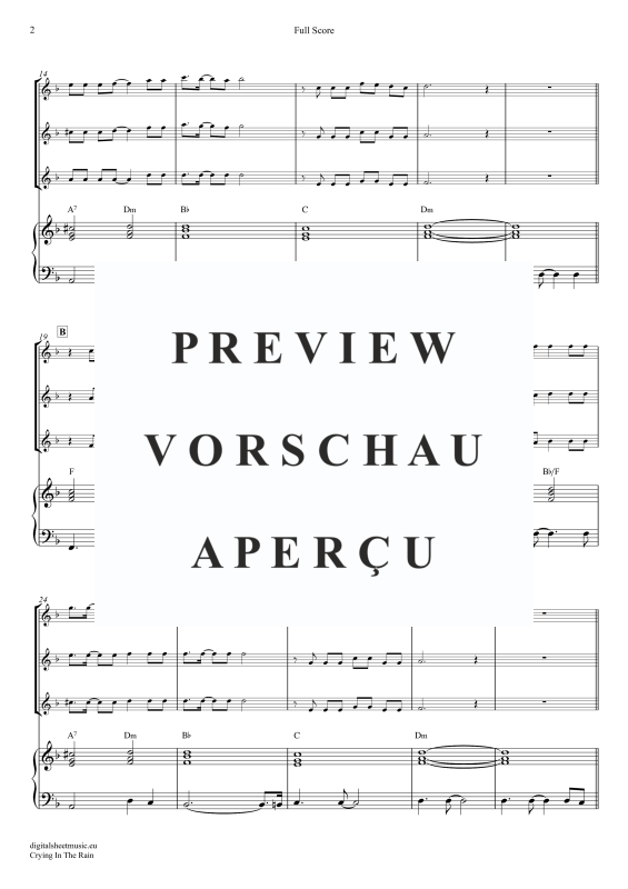 Produktgalerie: Seite 3 von 11 Crying In The Rain, A-Ha, (Flöten Trio + Klavier)