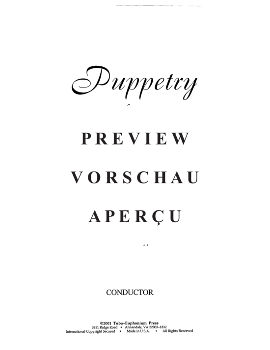 Produktgalerie: Seite 3 von 21 Puppetry , , (Tuba Ensemble EEEETT)