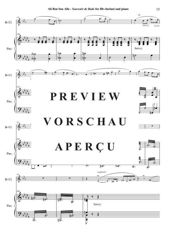 Product gallery: Page 16 of 21 Souvenirs de Bade , , (clarinet in Bb + piano)