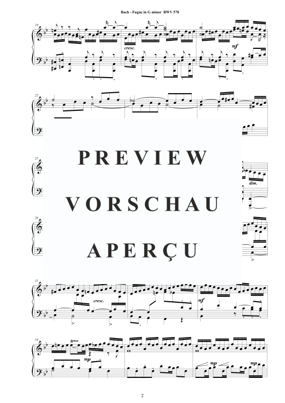 Product gallery: Page 3 of 5 Fugue in G minor BWV 578, , Solo Piano