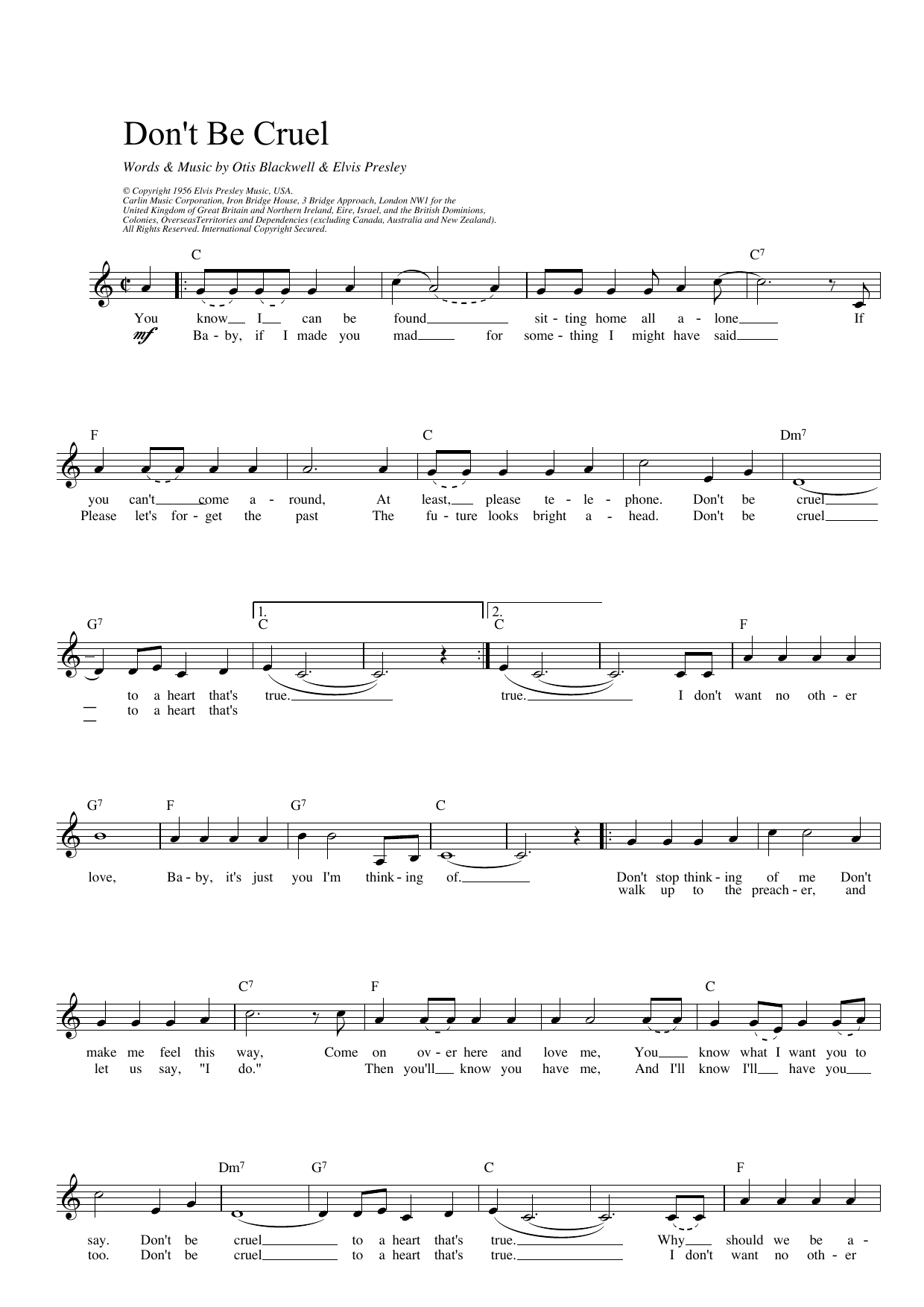 Produktgalerie: Seite 1 von 1 Don't Be Cruel, Elvis Presley, Melodieinstrument