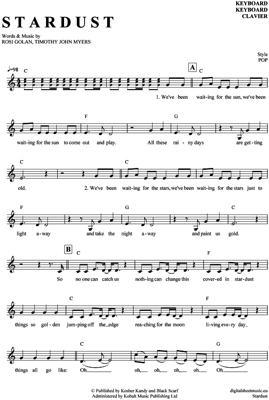 Product gallery: Page 1 of 4 Stardust , Lena, (Keyboard)