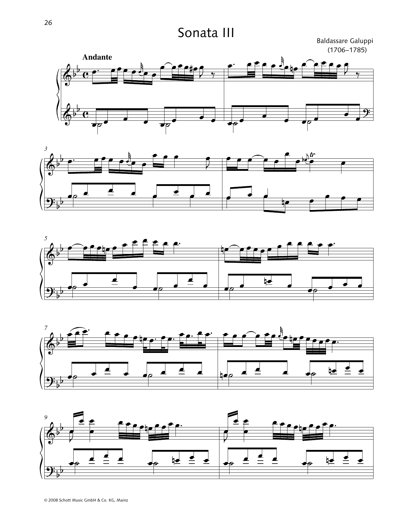 Produktbild zu: Sonata III B-flat major