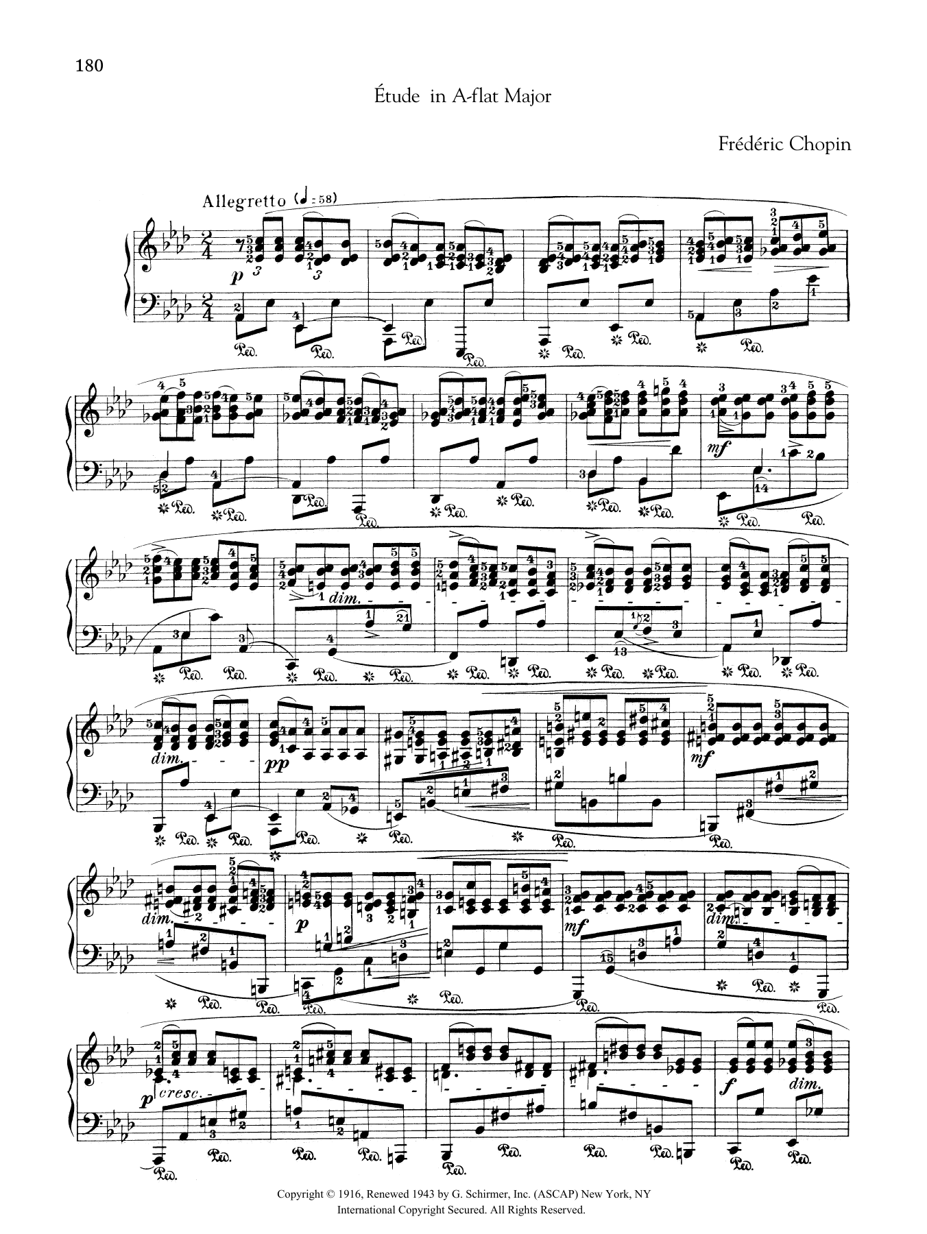 Product gallery: Page 1 of 1 Etude in A-flat Major, from Trois Nouvelles Etudes from Methode des methodes de piano, Frédéric Chopin