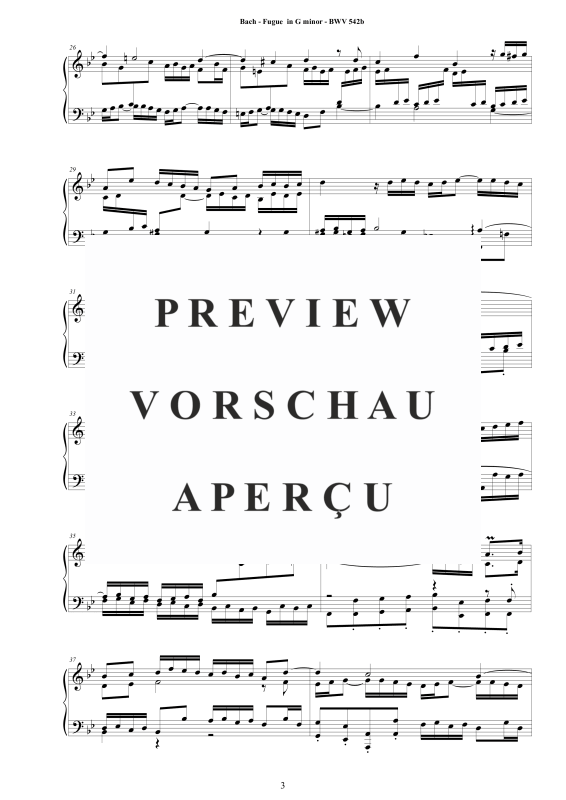 Produktgalerie: Seite 4 von 10 Fuge in G-Moll BWV 542b - Piano Version, , Klavier Solo