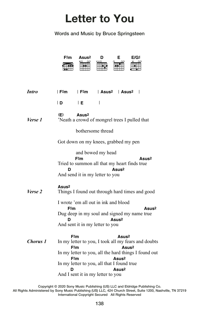 Produktgalerie: Seite 1 von 1 Letter To You, Bruce Springsteen, Gitarre