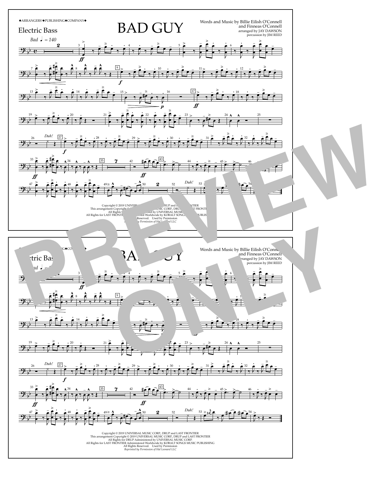 Produktbild zu: Bad Guy (arr. Jay Dawson) - Electric Bass