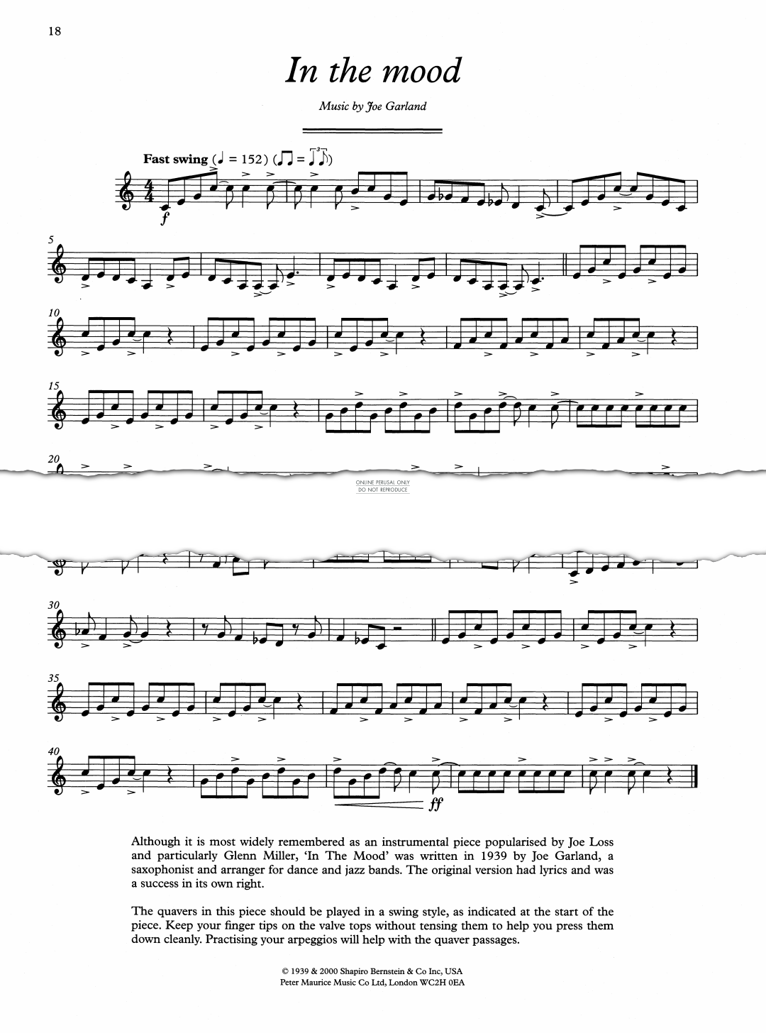 Produktgalerie: Seite 1 von 1 In The Mood, Joe Garland, Trompete