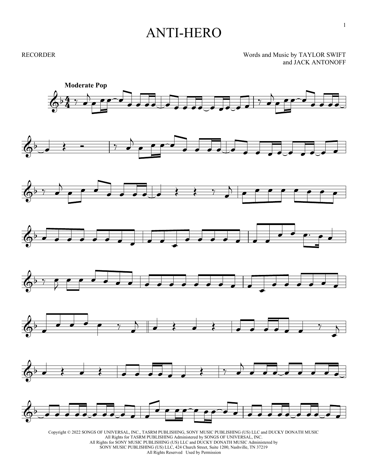 Product picture to:  Anti-Hero - Taylor Swift