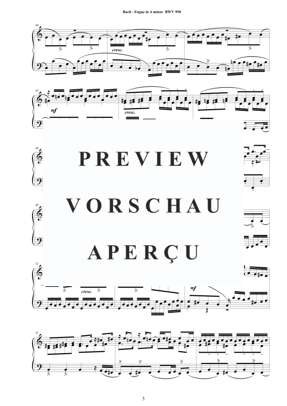 Product gallery: Page 4 of 5 Fugue in A minor BWV 958, , Solo Piano