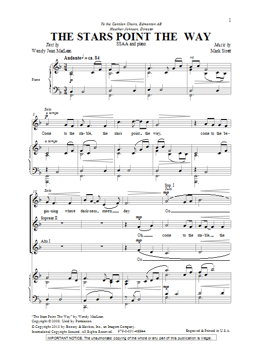 Produktgalerie: Seite 1 von 1 The Stars Point The Way, Mark Sirett, Chor