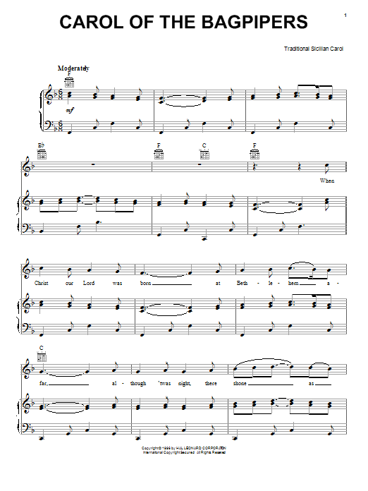 Product gallery: Page 1 of 1 Carol Of The Bagpipers, Traditional