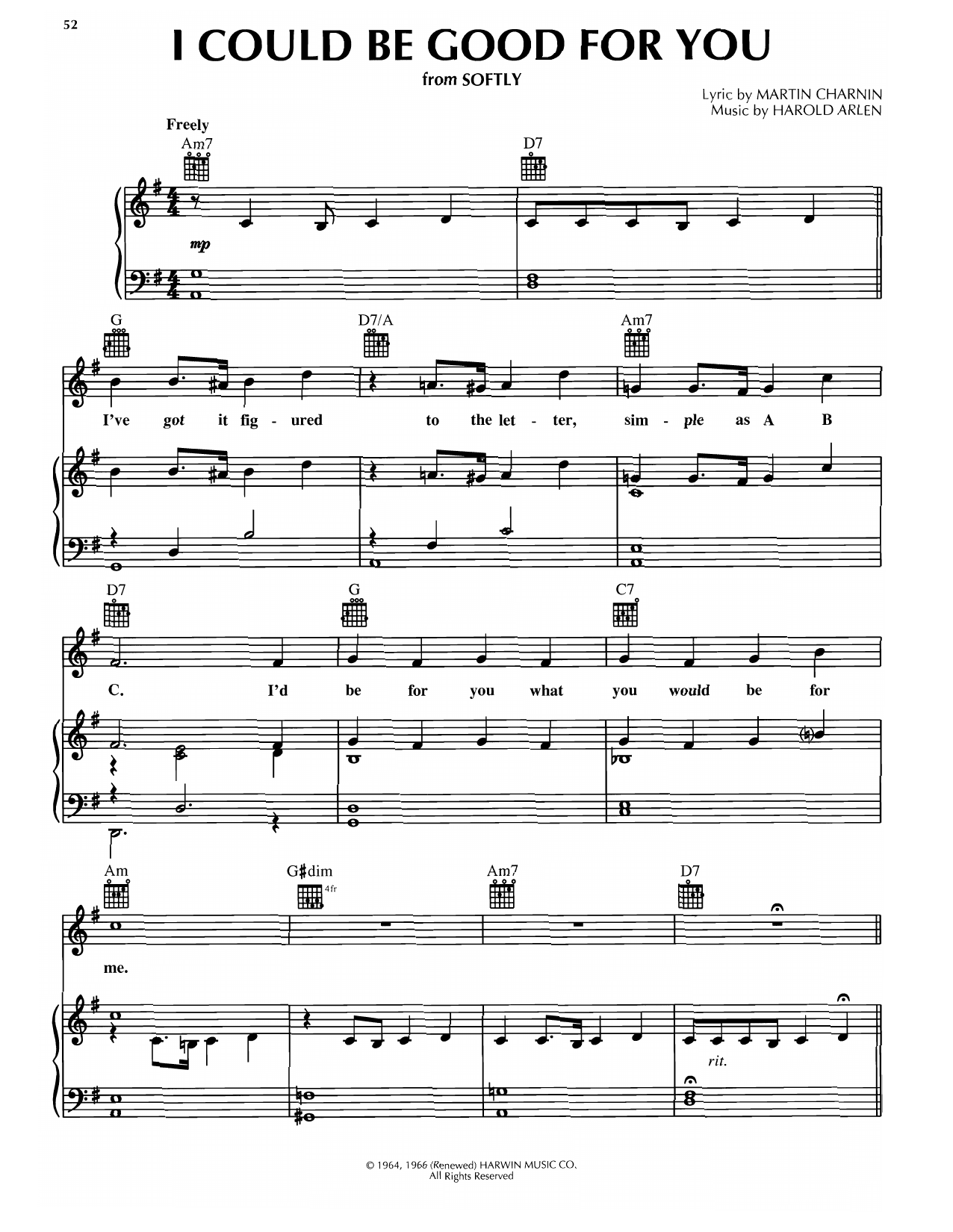 Produktgalerie: Seite 1 von 1 I Could Be Good For You, Harold Arlen, Gesang, Gitarre, Klavier