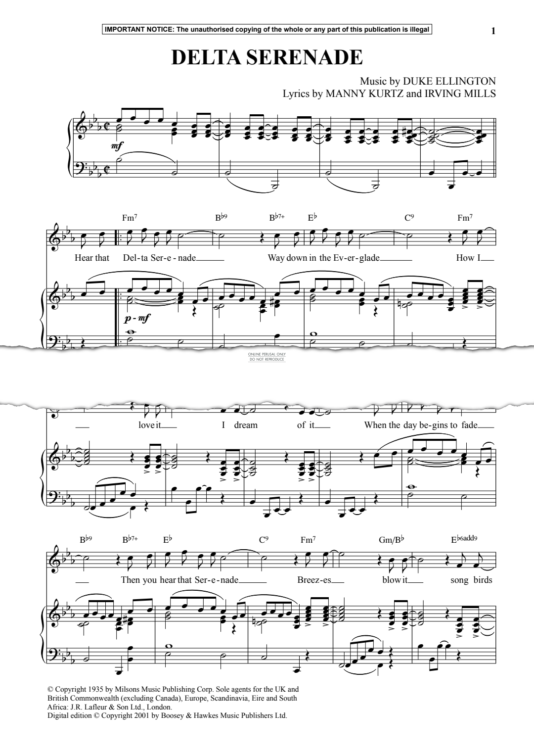 Produktgalerie: Seite 1 von 1 Delta Serenade, Duke Ellington, Gesang, Klavier