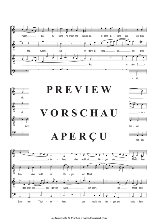 Product gallery: Page 3 of 5 Es hätt ein Baur ein Töchterlein , , (mixed choir)