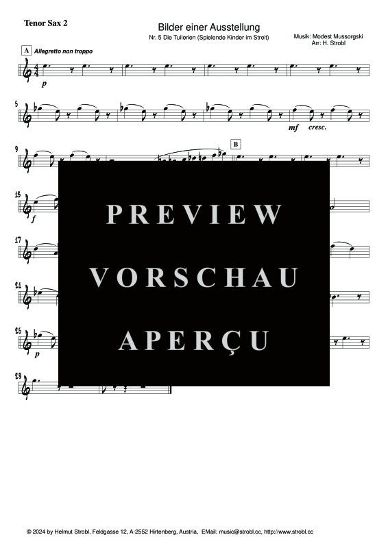 Produktgalerie: Seite 9 von 10 Die Tuilerien, , Saxophon Quintett
