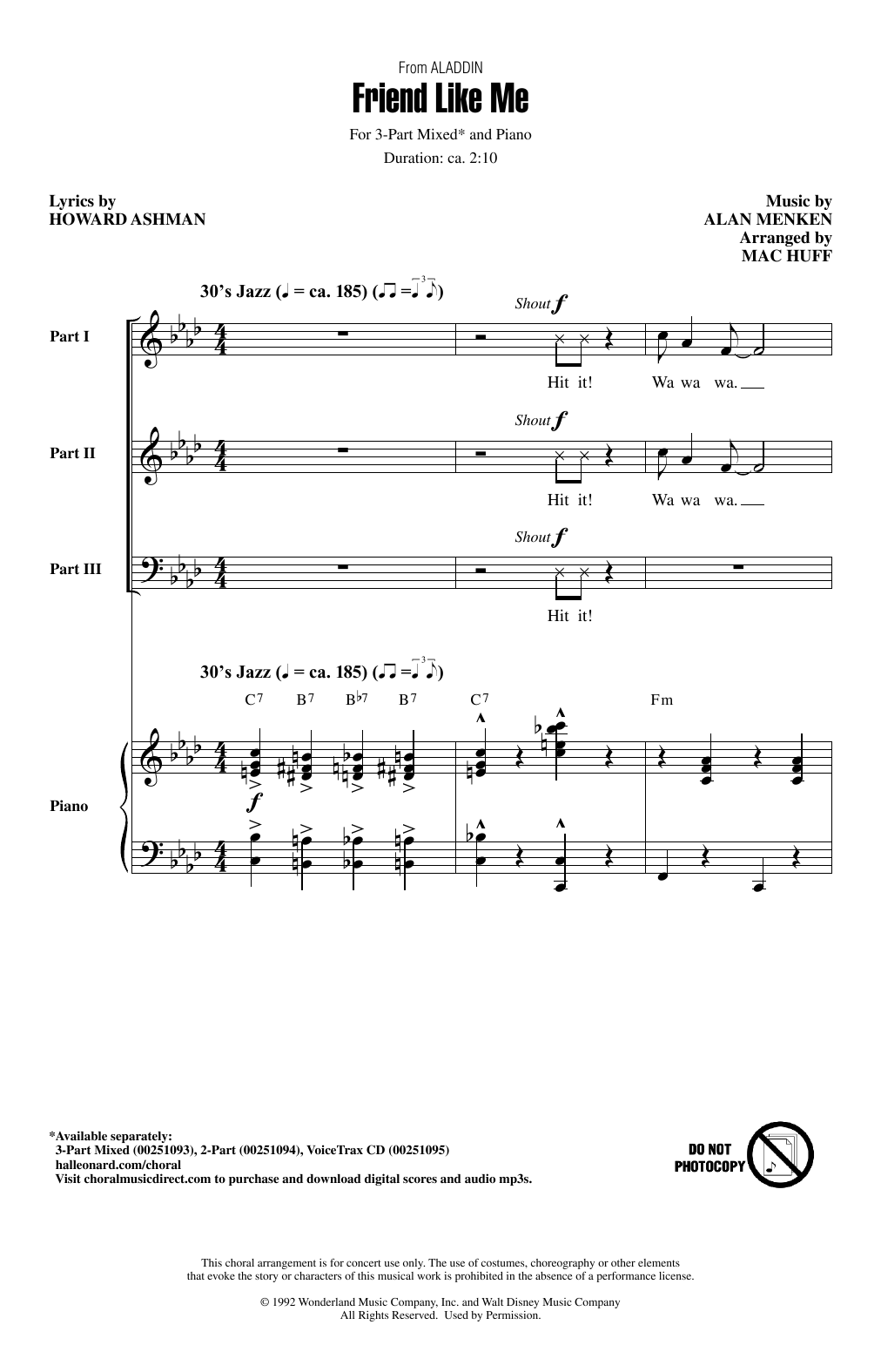 Produktbild zu: Friend Like Me (from Aladdin) (arr. Mac Huff)