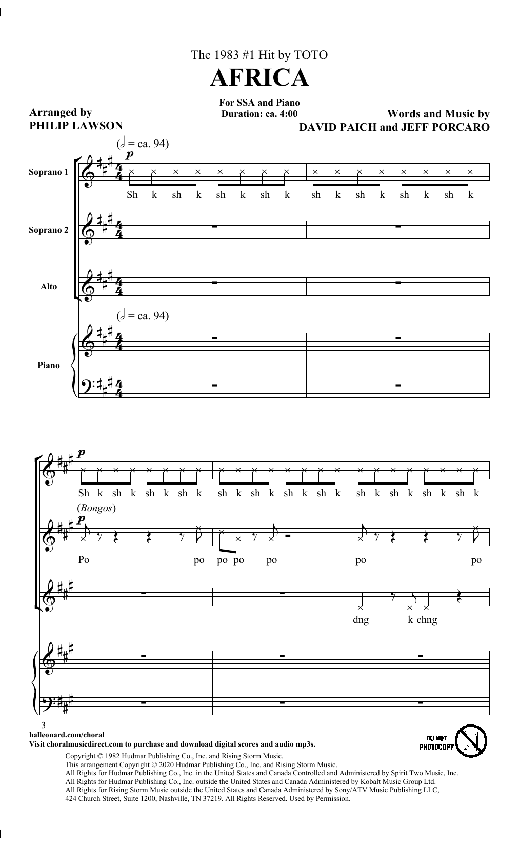 Produktgalerie: Seite 1 von 1 Africa (arr. Philip Lawson), Toto, Chor