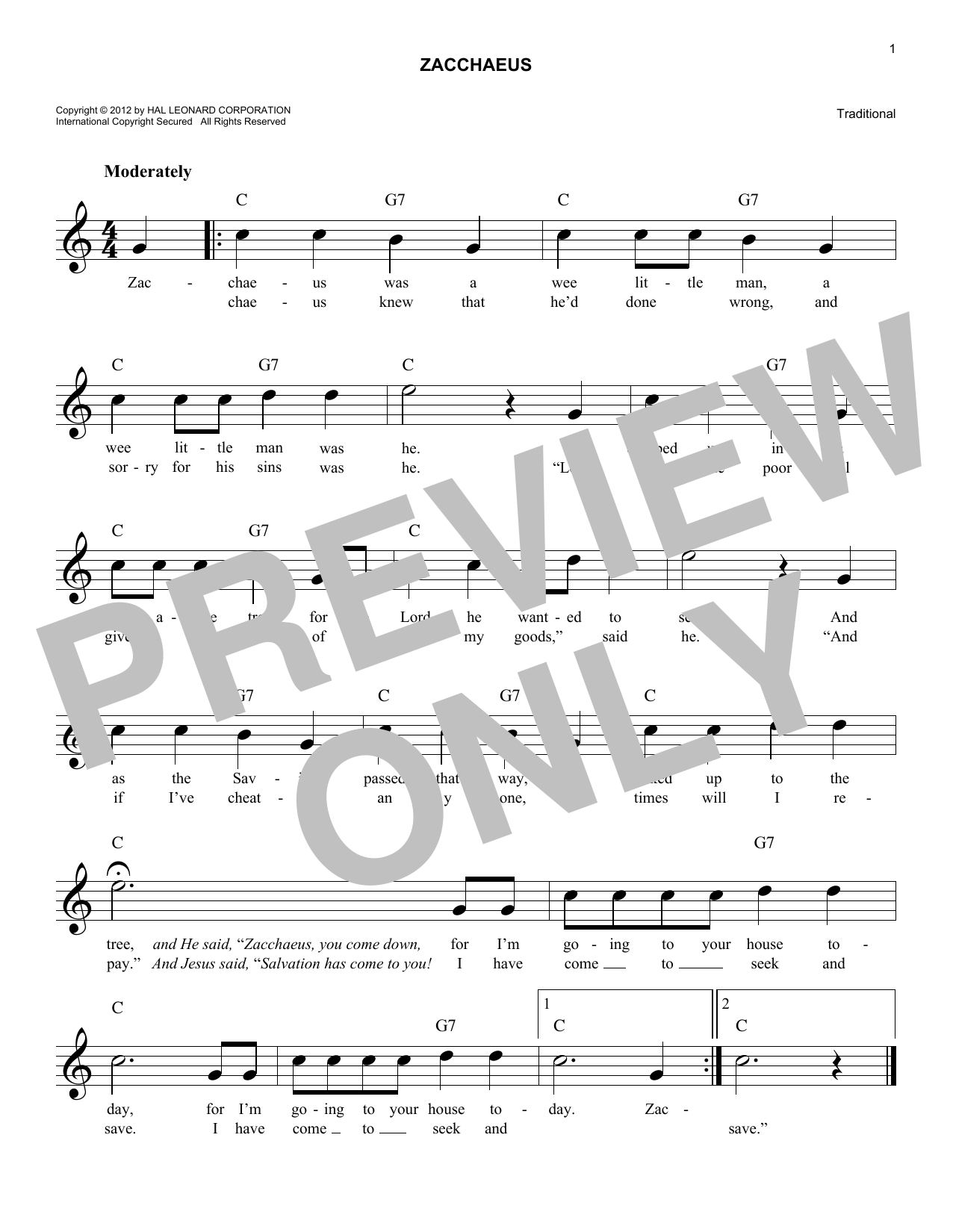 Zacchaeus - sheet music by - smd-194094 | notendownload
