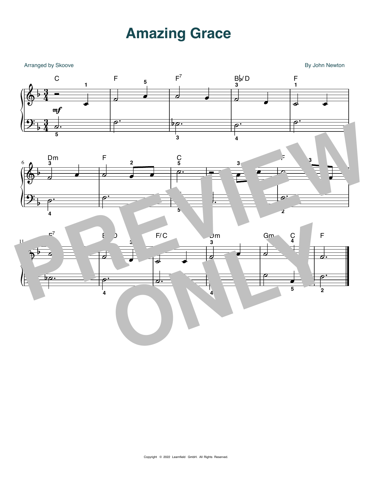 Produktbild zu: Amazing Grace (arr. Skoove)