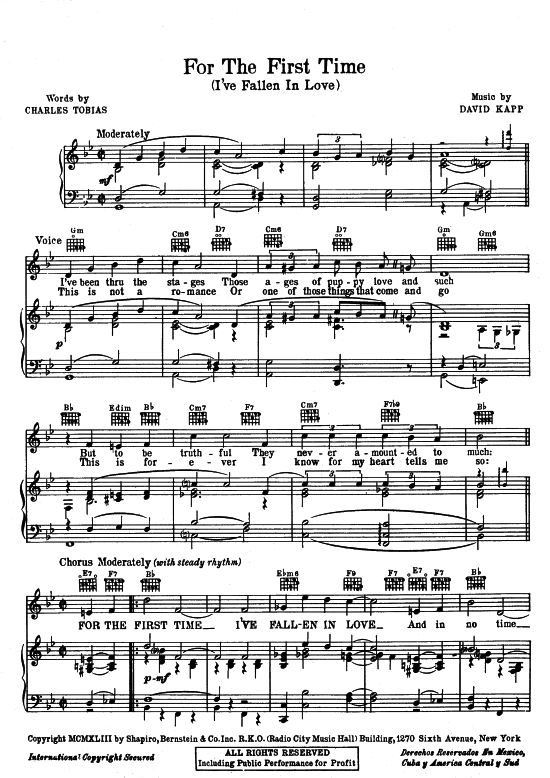 Produktbild zu: For The First Time (I've Fallen In Love) Popular Standard