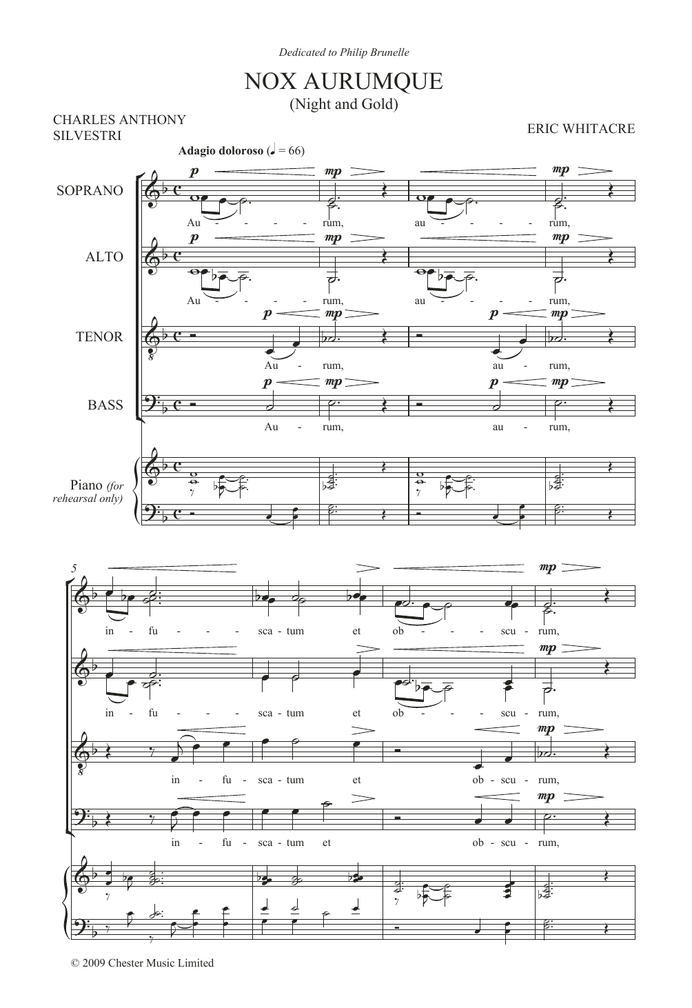 Product gallery: Page 1 of 1 Nox Aurumque (Night and Gold), Eric Whitacre