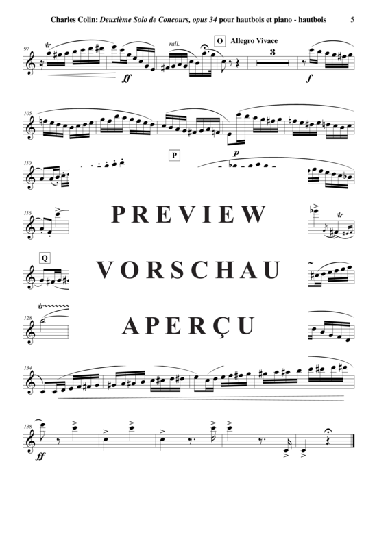 Product gallery: Page 6 of 6 Solo de Concours no. 2, Opus 34 (Oboe + Klavier) , ,  (oboe part)
