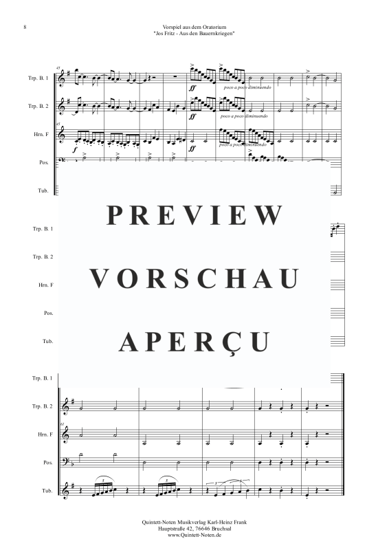 Product gallery: Page 9 of 11 Jos-Fritz (Vorspiel aus dem Oratorium Jos Fritz - aus den Bauernkriegen), , Brass Quintet
