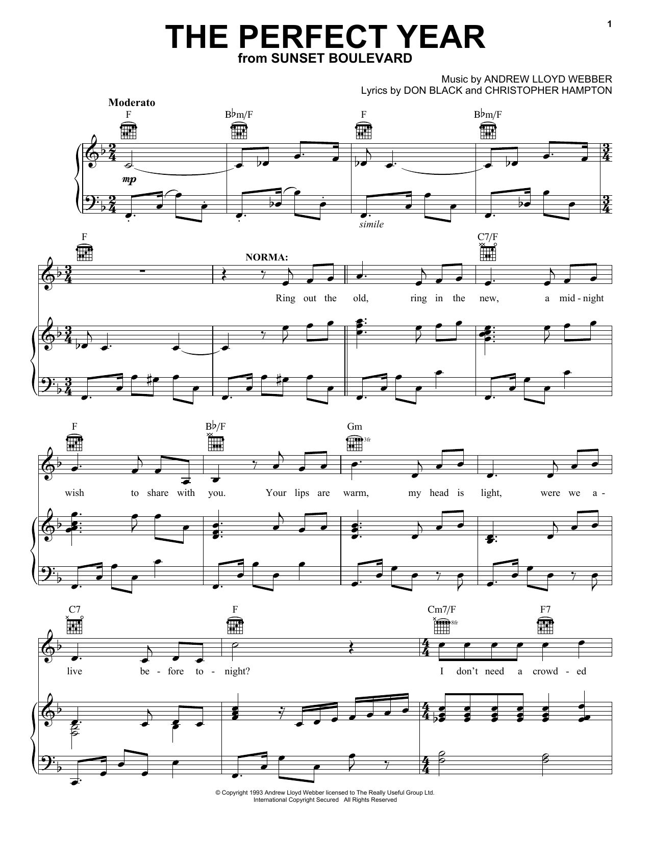 Produktbild zu: The Perfect Year (from Sunset Boulevard)
