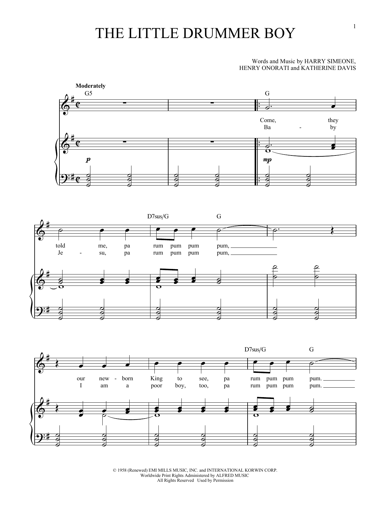 Product gallery: Page 1 of 1 The Little Drummer Boy (arr. Richard Walters), Katherine K. Davis