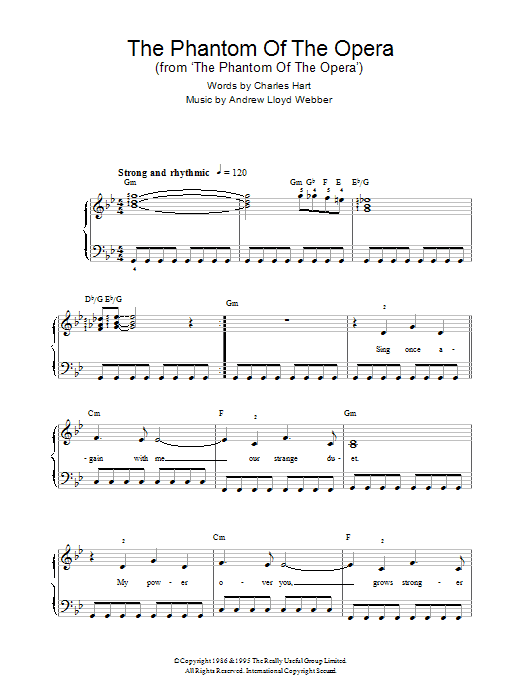 Product picture to: The Phantom Of The Opera (Verse Only)