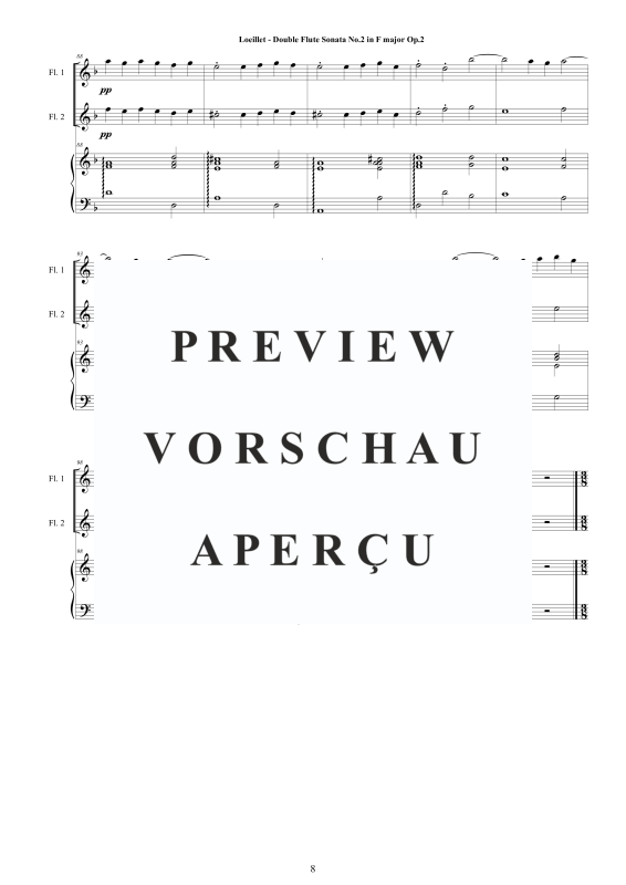 Produktgalerie: Seite 9 von 11 Double Flute Sonata No.2 in F major Op.2, , Zwei Flöten und Cembalo